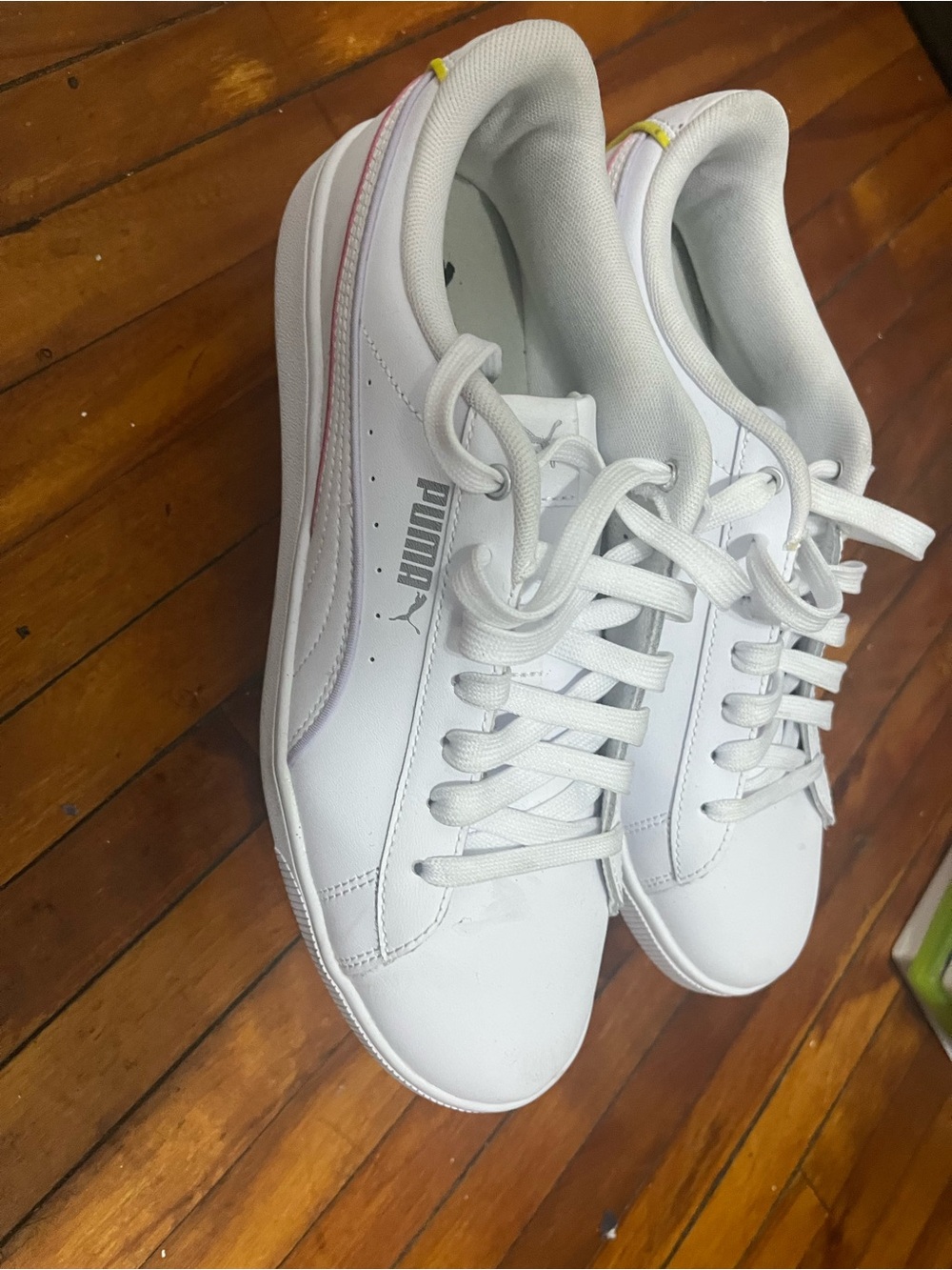 Puma Women’s White Sneakers with Subtle Pink Accent